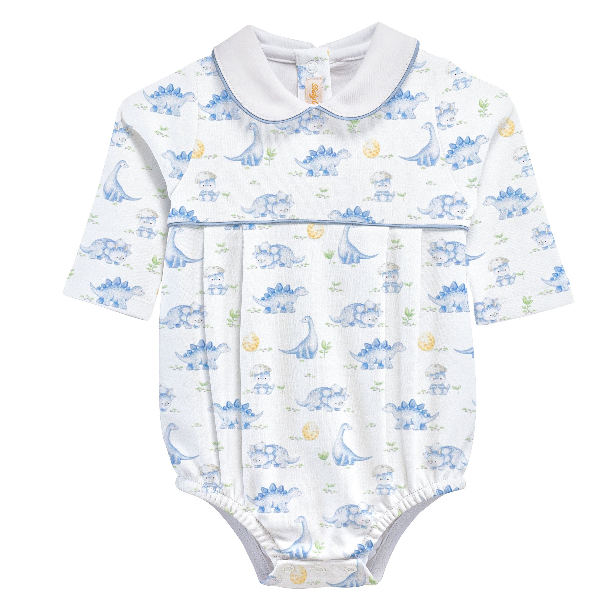 Baby Club Chic Cute Dinos Printed Bubble with Round Collar