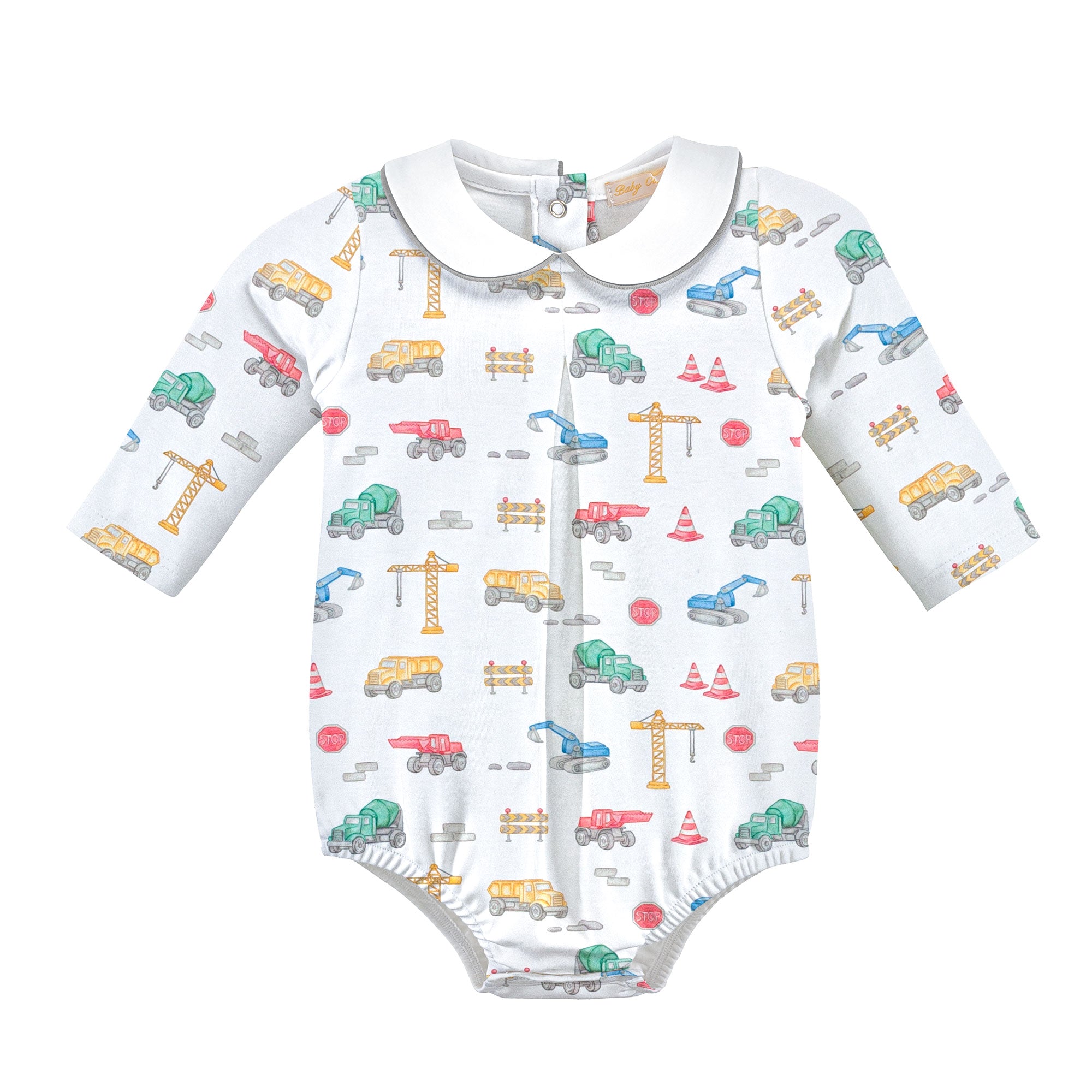 Baby Club Chic Building Printed Bubble with Point Collar