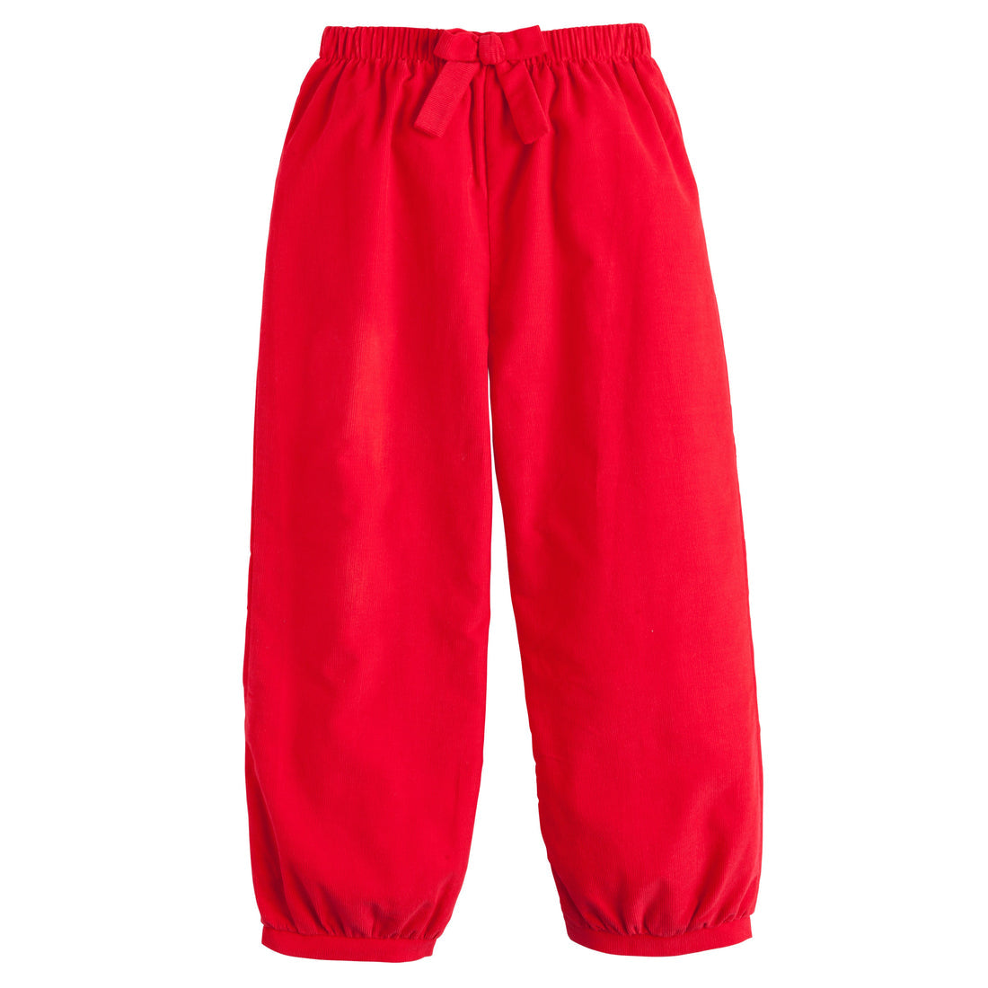 Little English Banded Bow Pant, Red Corduroy
