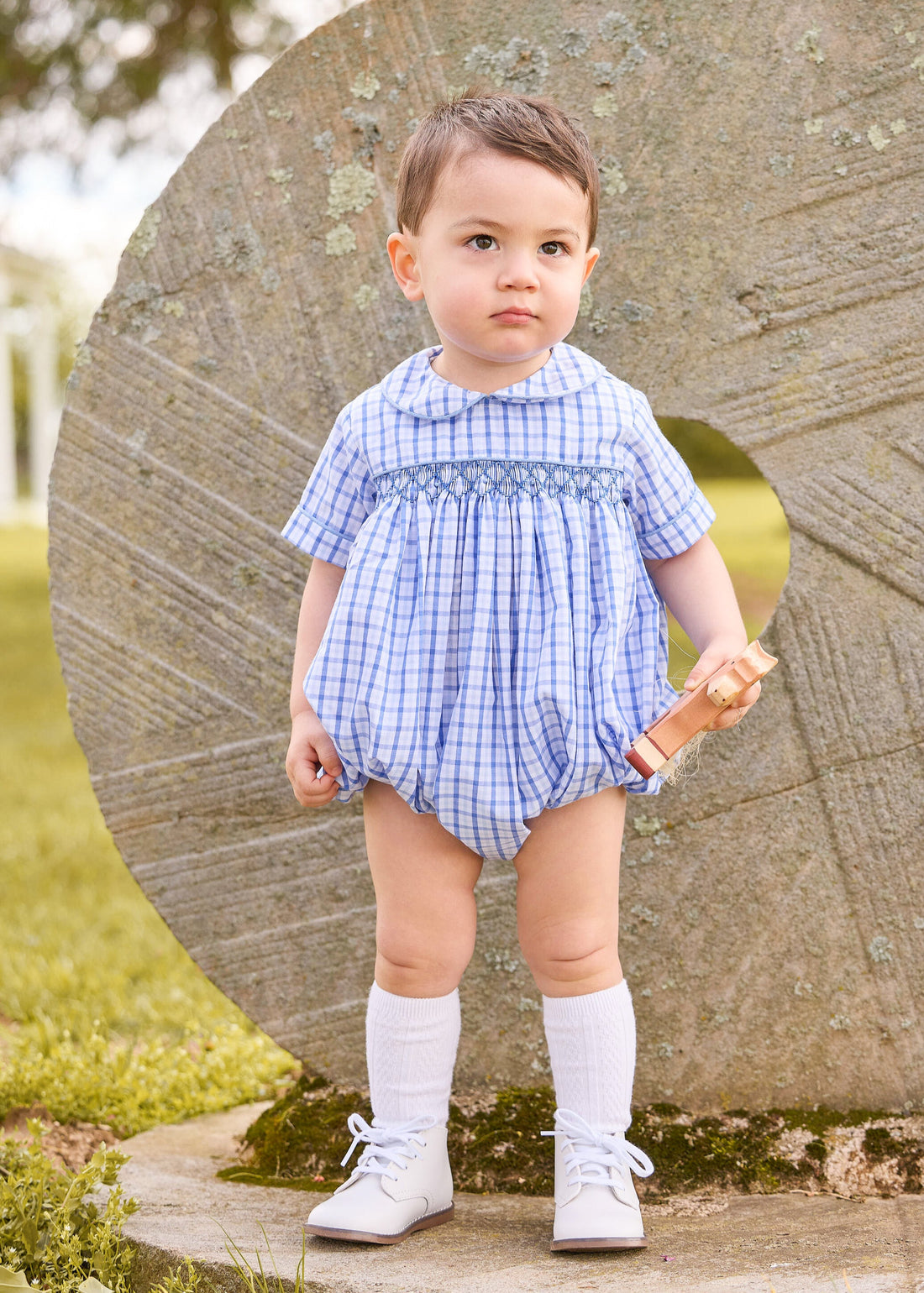 Little English Barrington Bubble, Woodberry Plaid | shopnurseryrhymes
