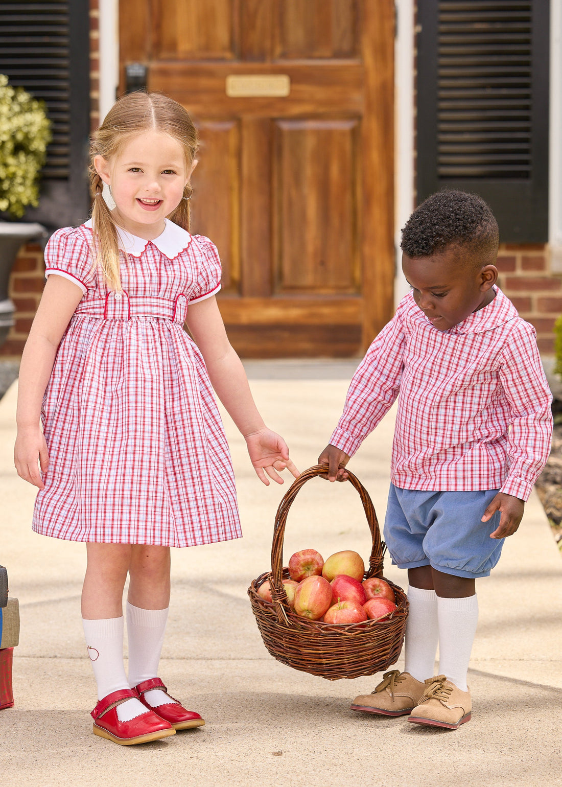 Little English Peter Pan Shirt, Hartford Plaid