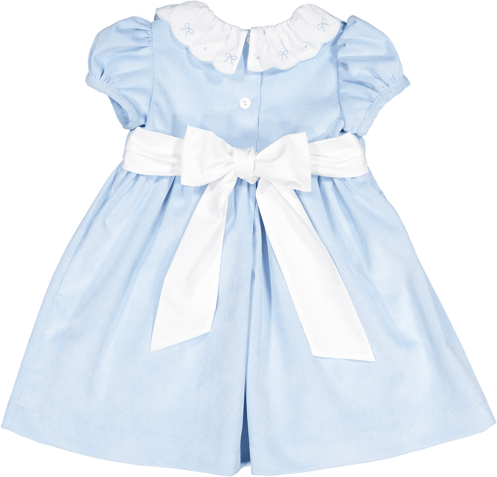 Sal & Pimenta Blush Corduroy Blue Dress - shopnurseryrhymes