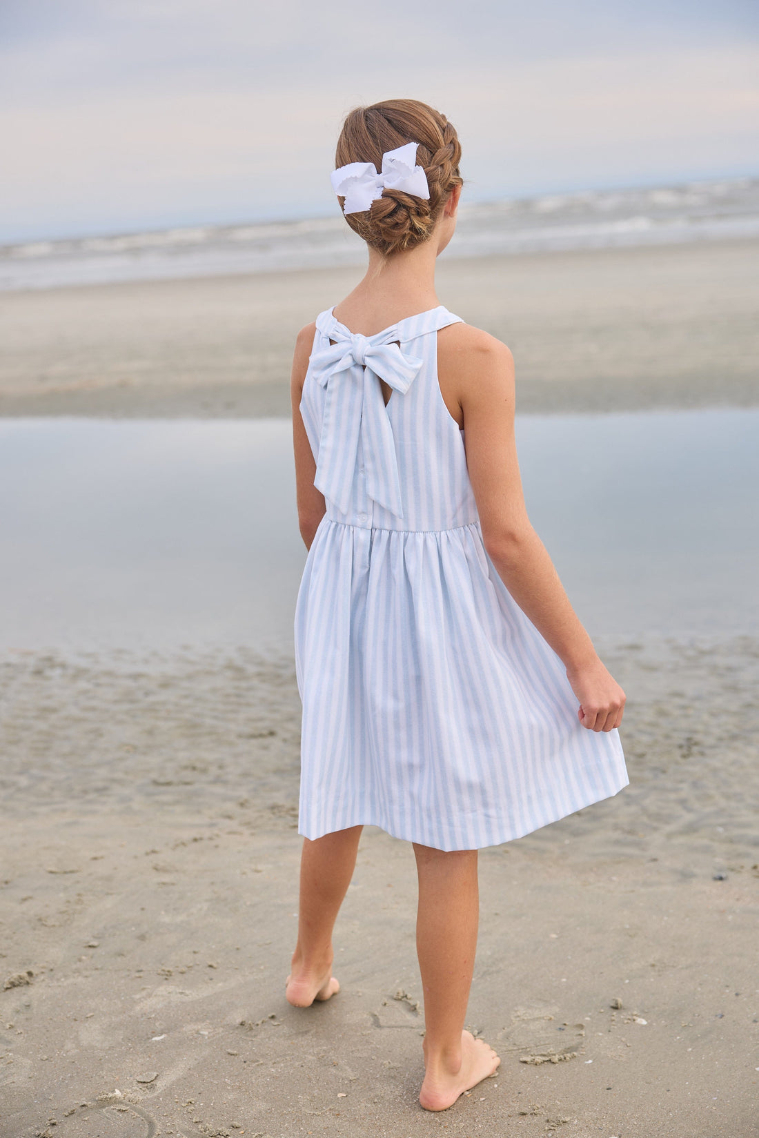 Little English Bow Back Annie Dress, Savannah Stripe