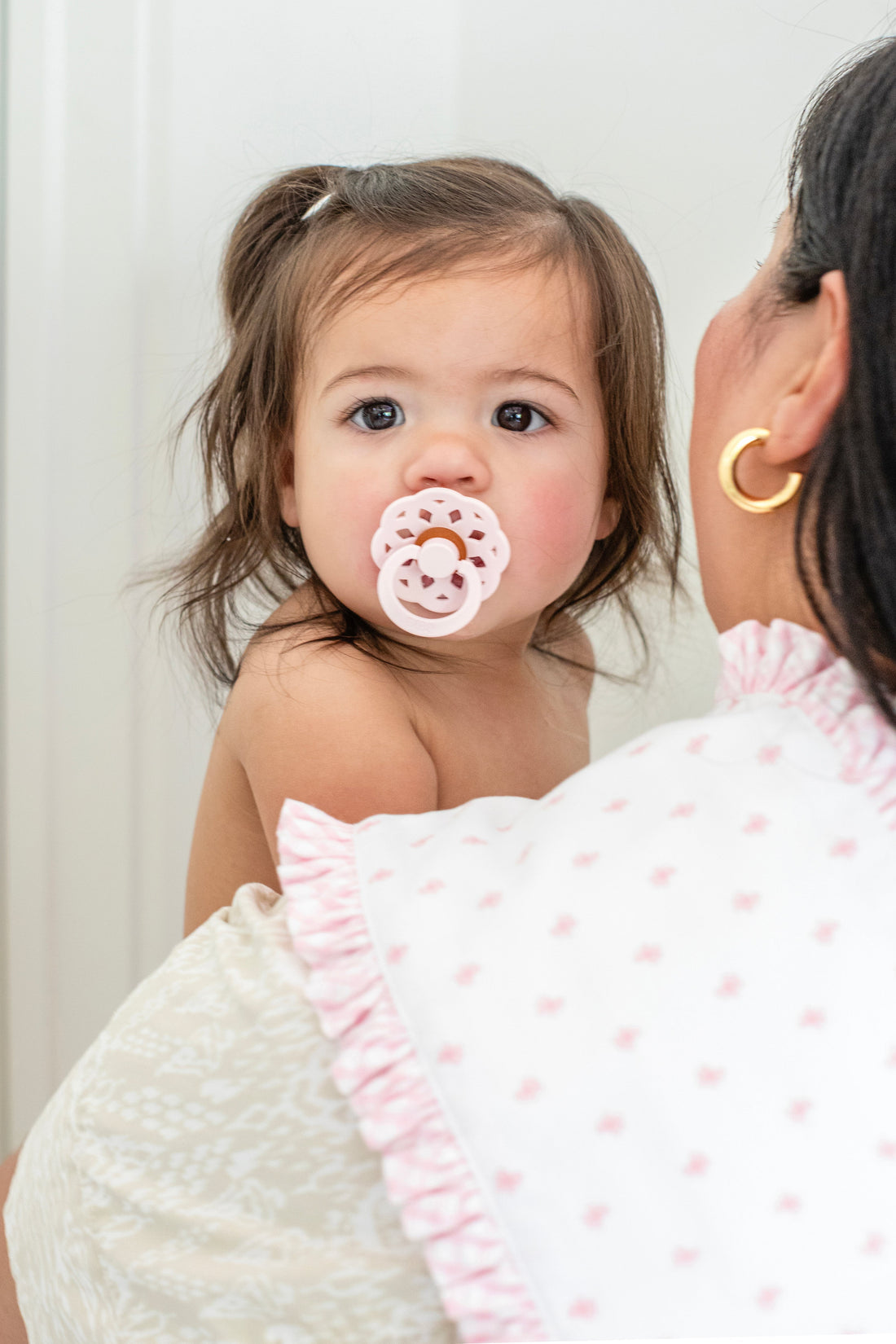 3 Martha's Pink Bow Fancy Fabric Burp