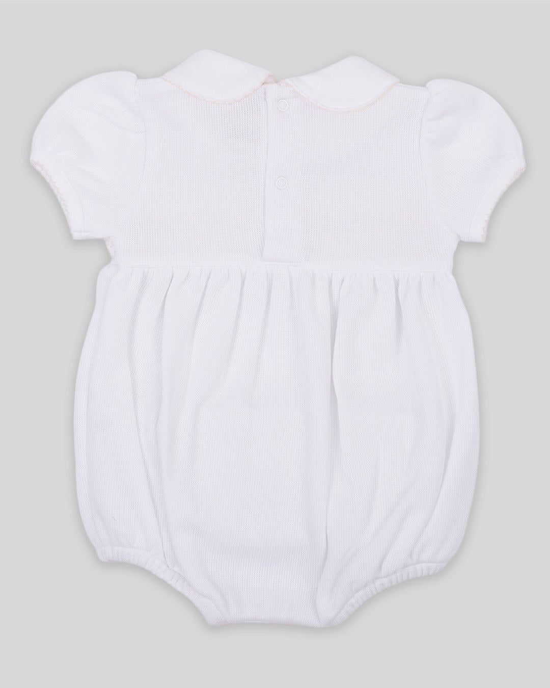 Miocotton Special Knit Hand Smocked Agnes Bubble, White