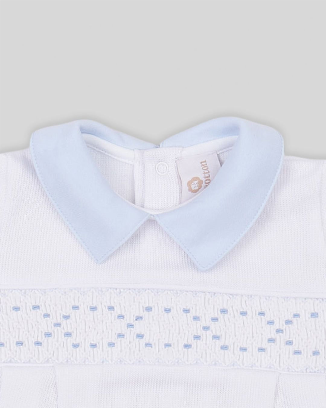 Miocotton Special Knit Hand Smocked Joy Bubble, White