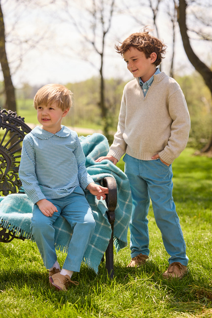 Little English Peter Pan Shirt, Alpine Gingham