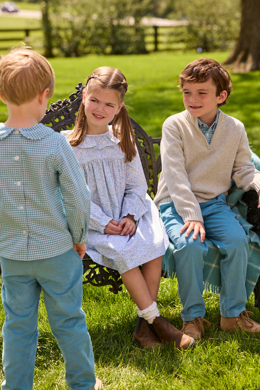 Little English Peter Pan Shirt, Alpine Gingham