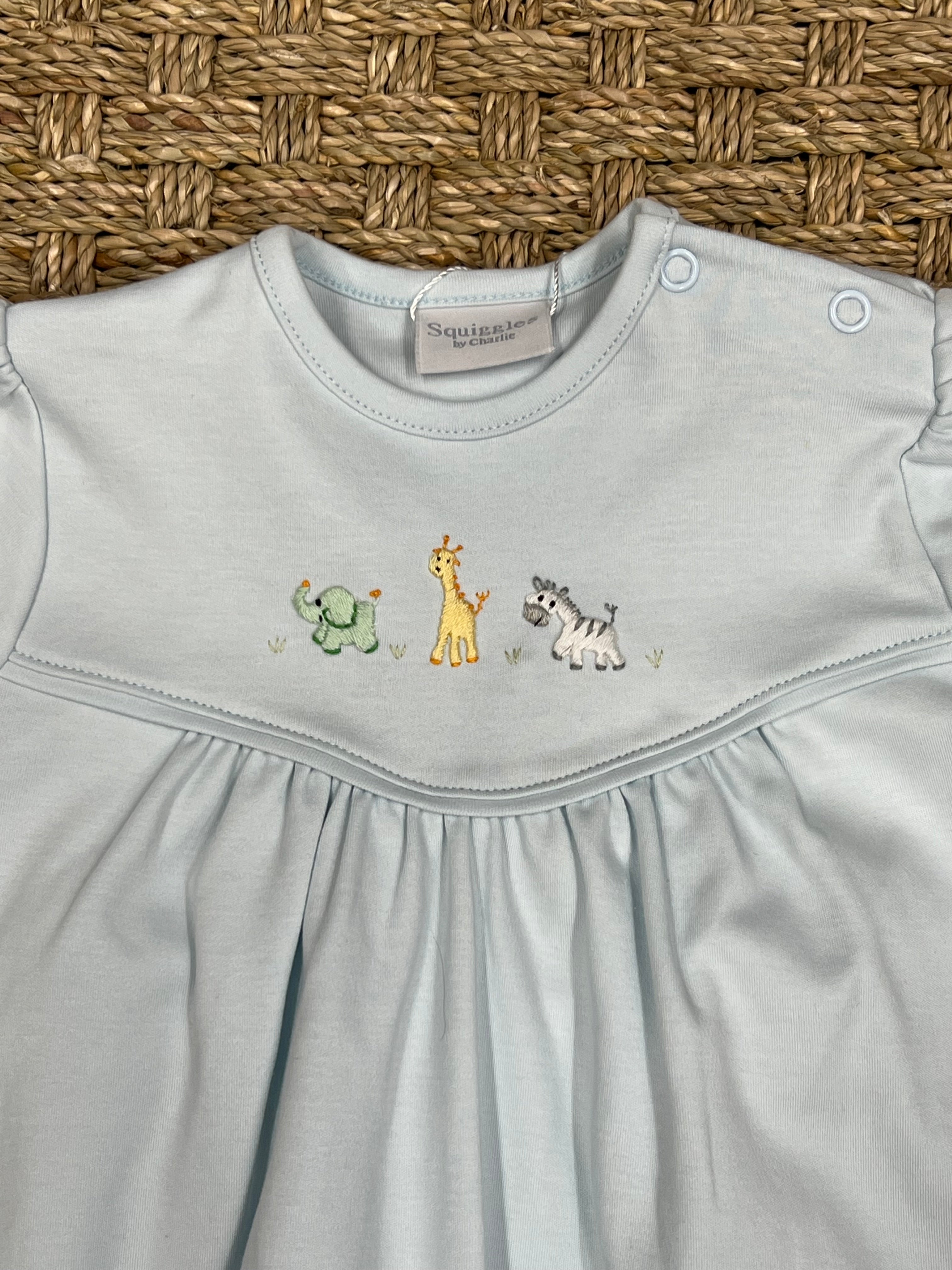 Squiggles Mini Baby Safari Dress with Bloomer