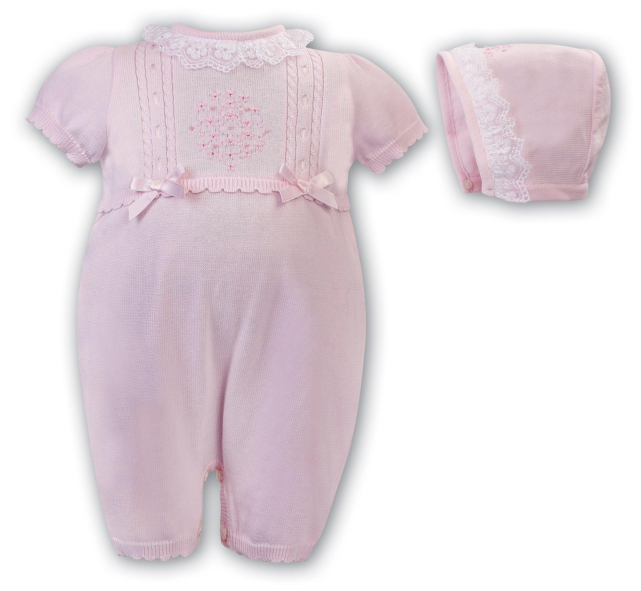 Sarah Louise Pink Knit Bubble & Bonnet - shopnurseryrhymes