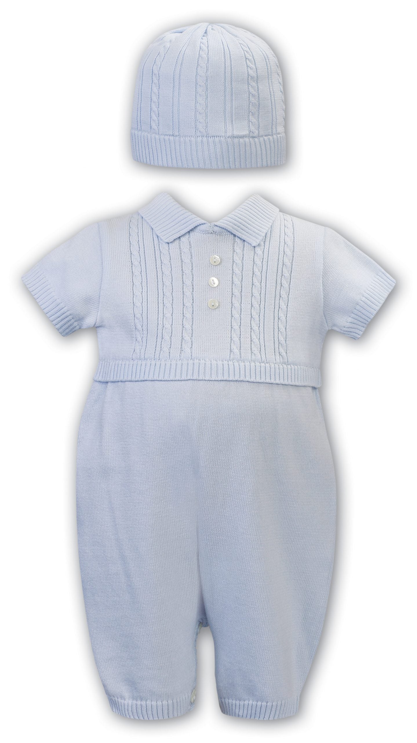 Sarah Louise Heritage Knit Romper with Hat