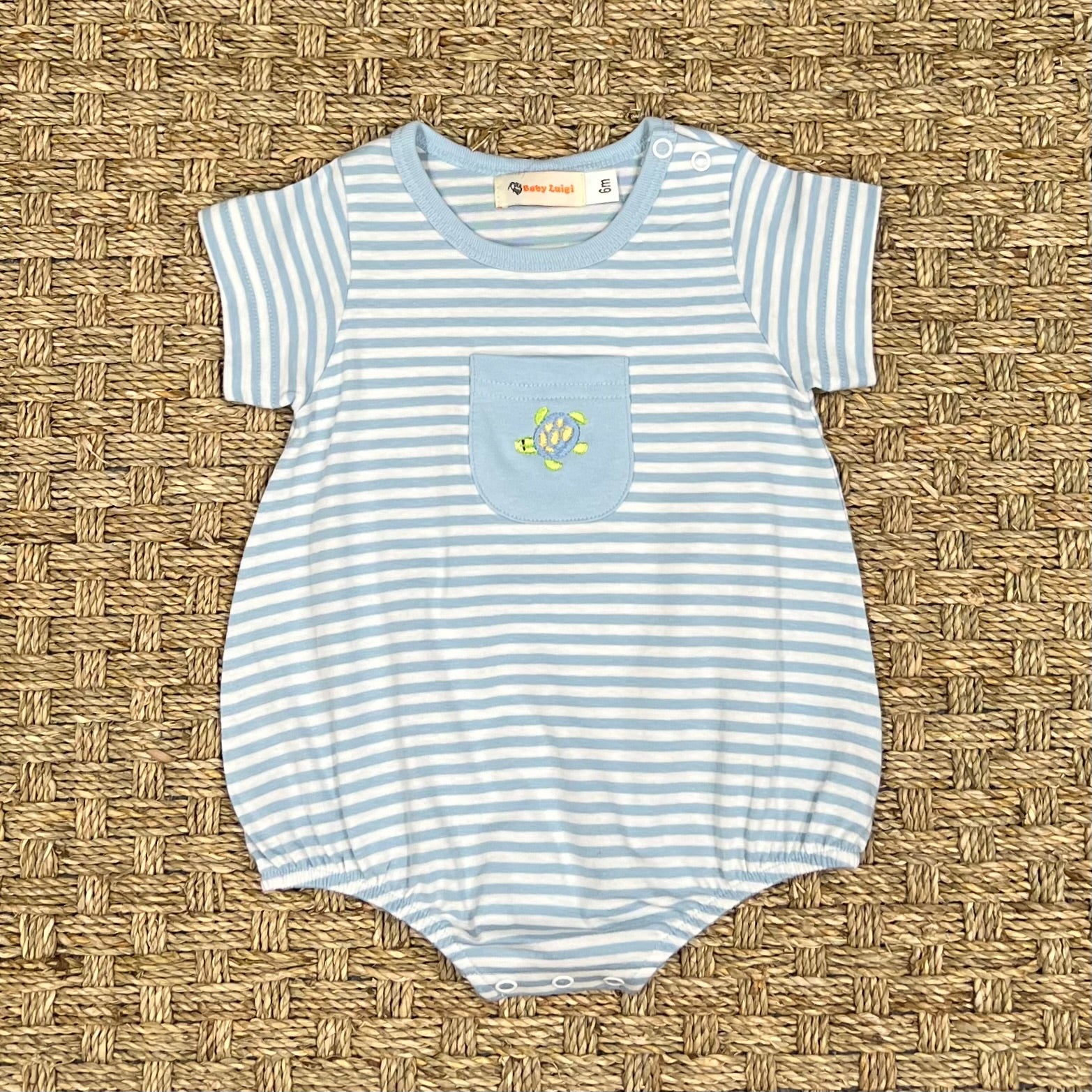 Luigi Onesie, Turtle on Light Blue Stripe