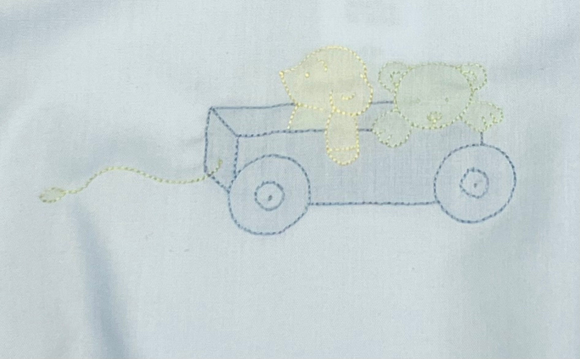 Auraluz Sleeveless Bubble, Blue with Wagon and Puppy