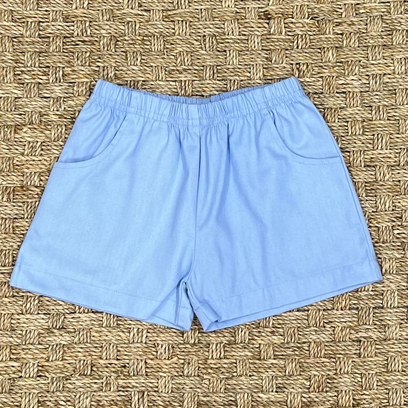 Luigi Twill Shorts with Front Pockets, Sky Blue