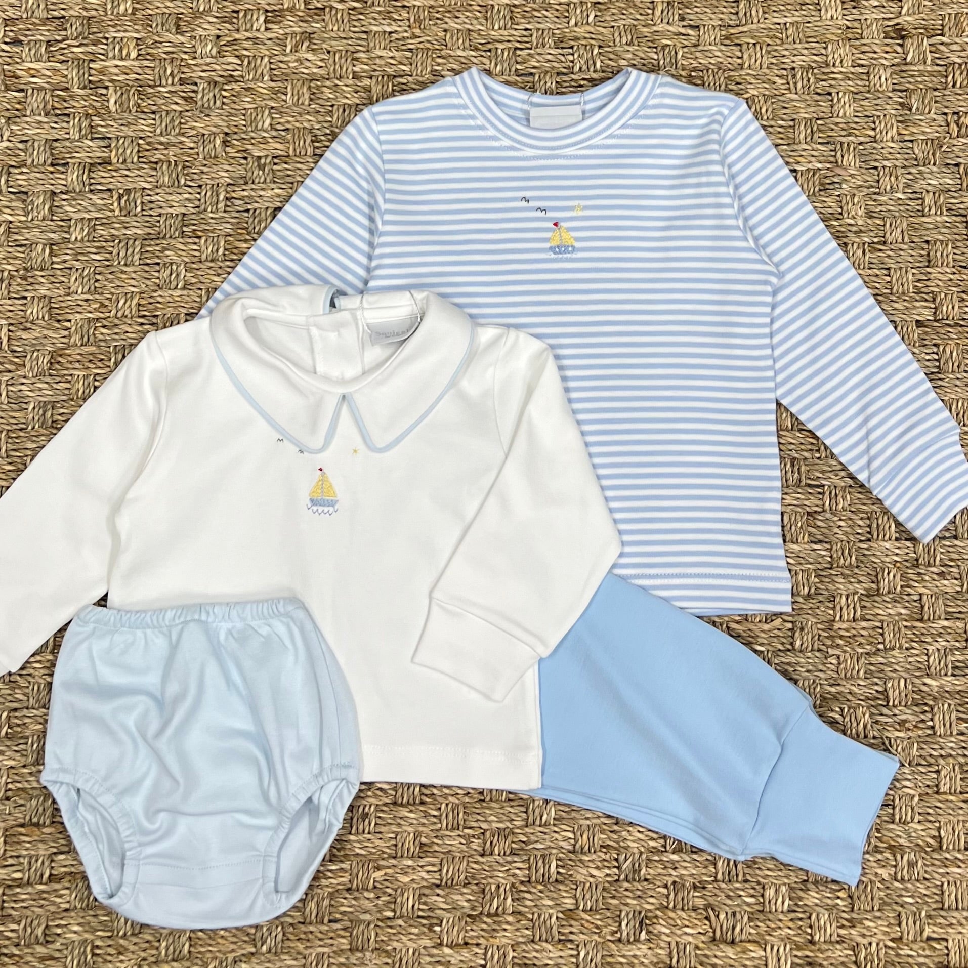 Squiggles Sailboat & Seagulls Pant Set