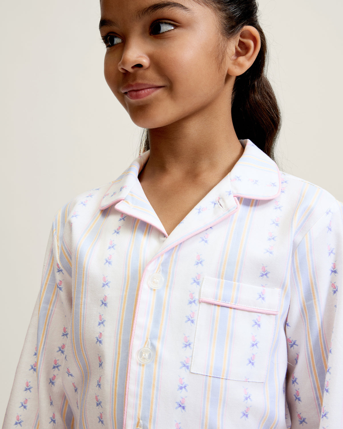 Petite Plume Cottage Stripe Twill Pajama Set