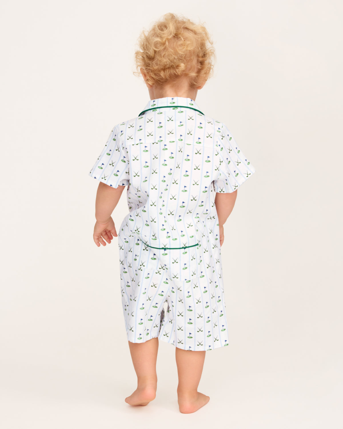 Petite Plume Twill Summer Romper, Fairway Stripe