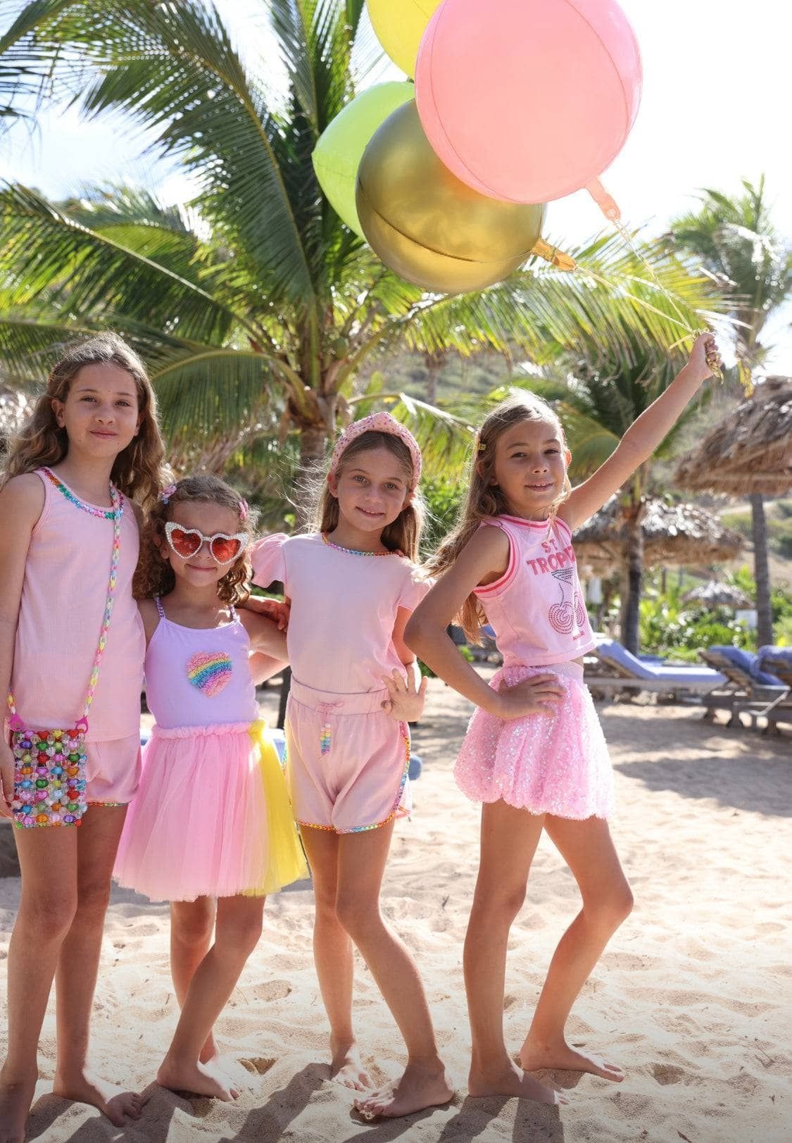 Lola & The Boys Candy Gem Ruffle Short Set