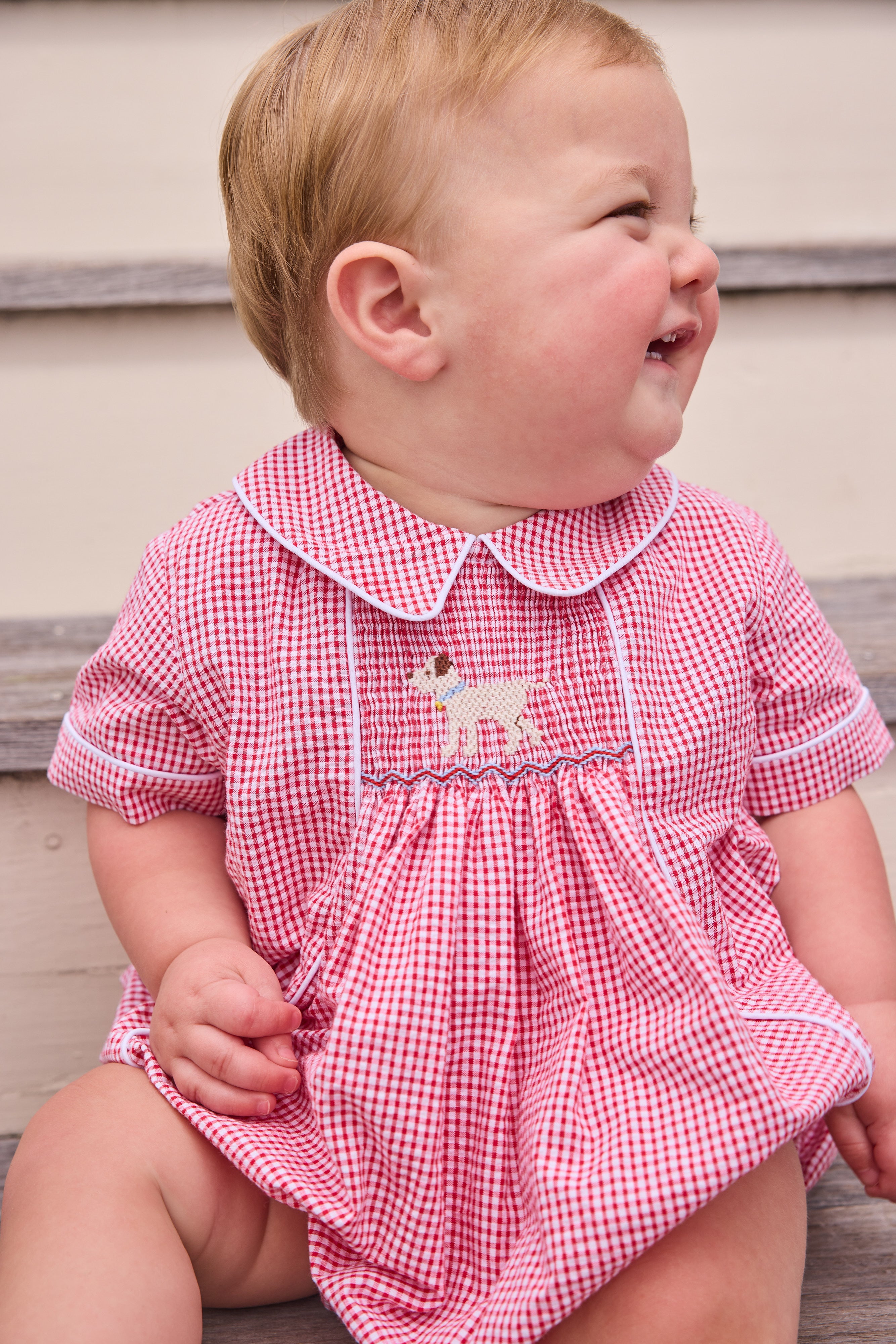 Little English Chest Smocked Bubble, Lab
