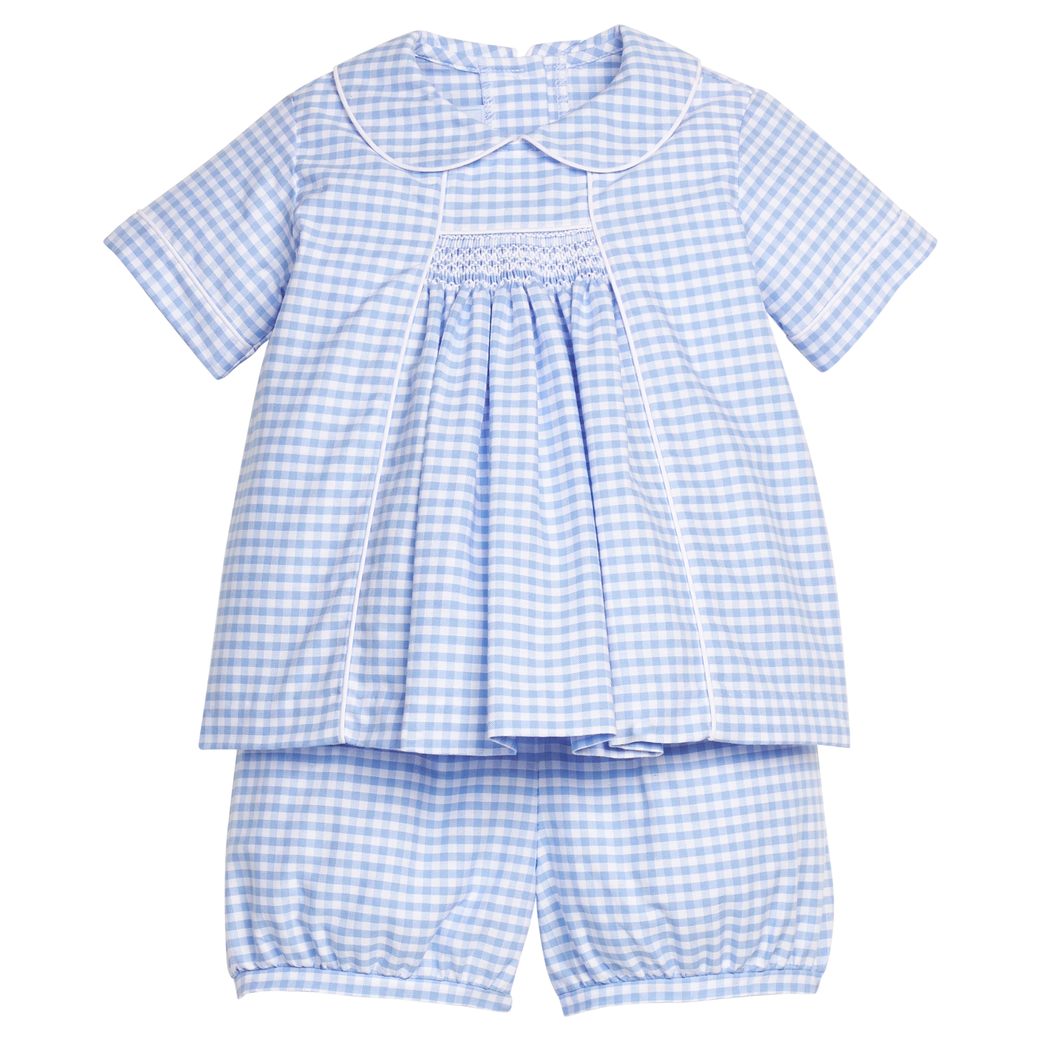 Little English Chest Smocked Short Set, Mayfair Gingham
