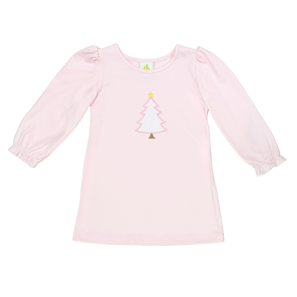 Zuccini Pam Dress, Christmas Tree on Pink