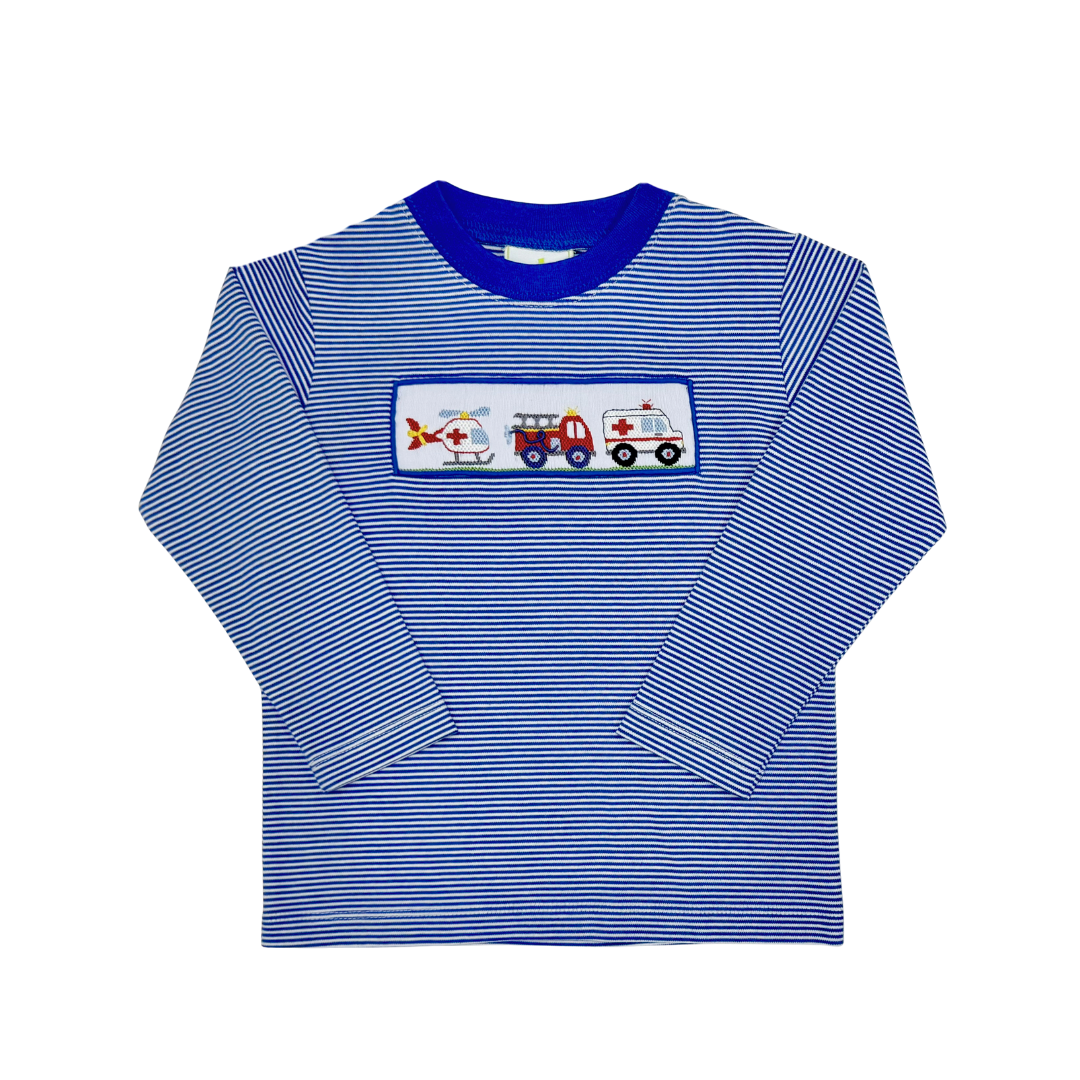 Zuccini Harry Tee, First Responders on Royal Blue Bitty
