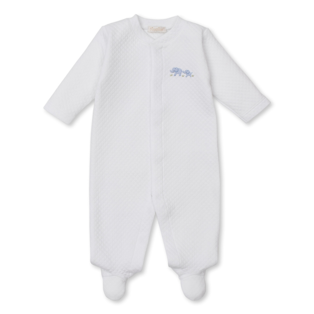 Kissy Kissy Premier Elephant Esprit Jacquard Footie with Hand Embroidery
