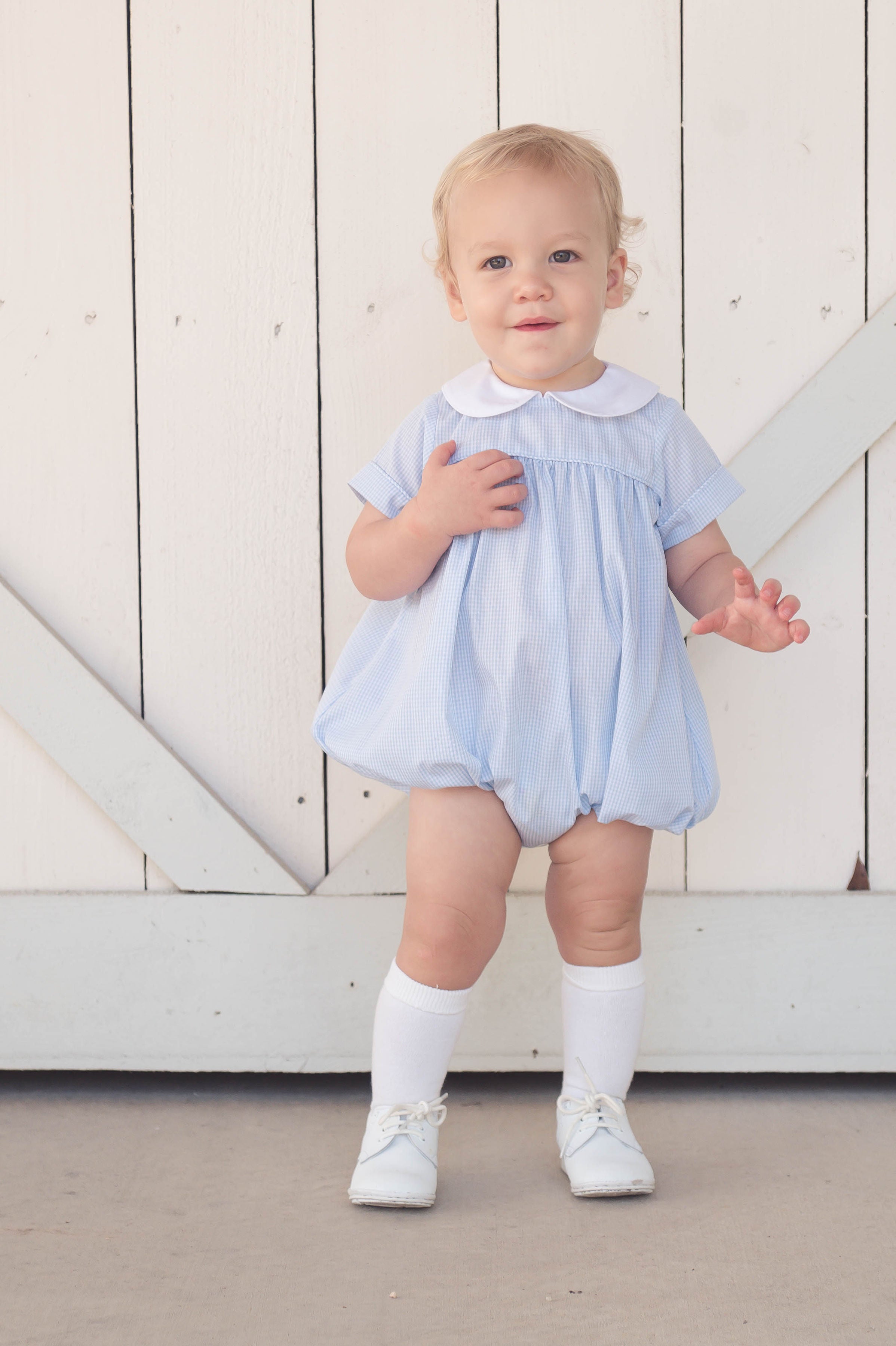 Lullaby Set Covington Bubble, Baker Blue Minigingham