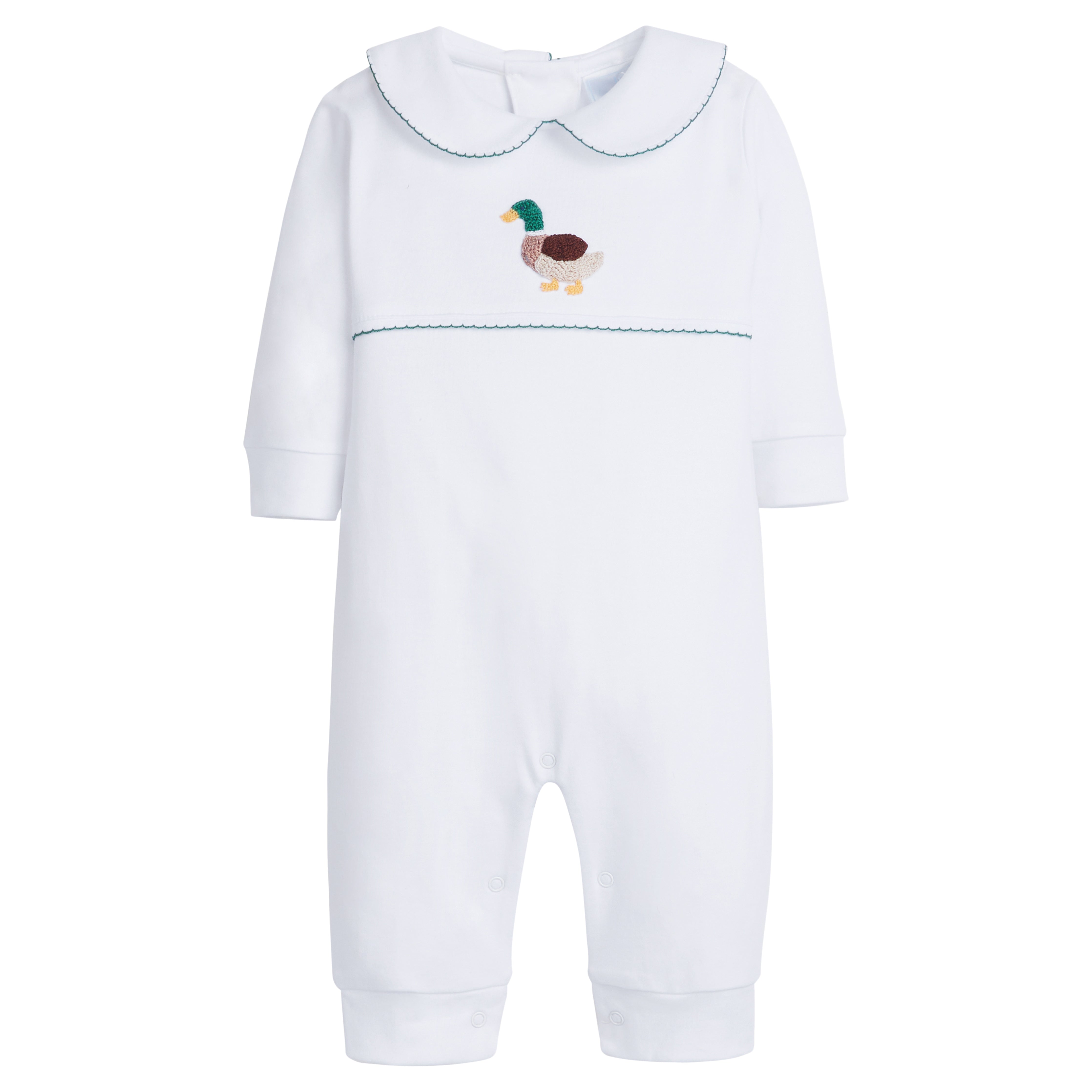 Little English Crochet Playsuit, Mallard