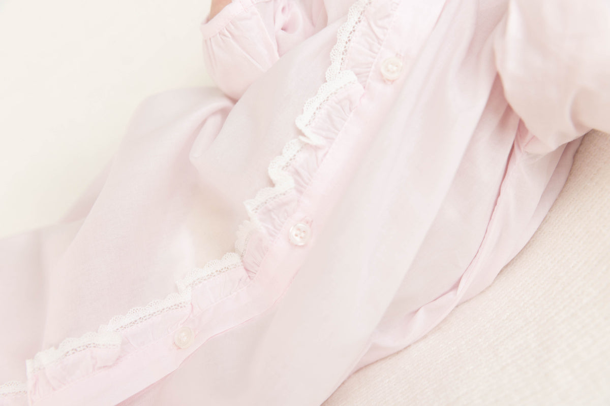 Yellow Lamb Linden Rose Daygown & Diaper Cover, Pink