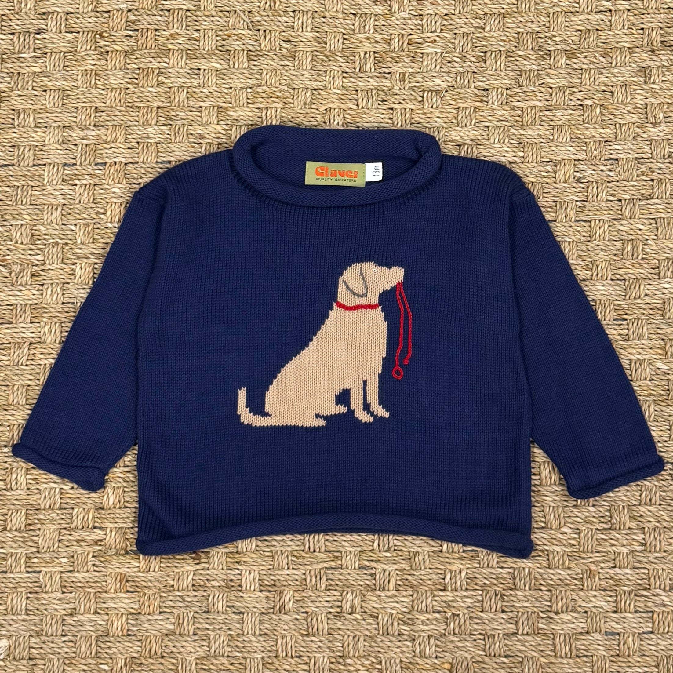 Luigi Rollneck, Black Lab with Leash on Dark Royal