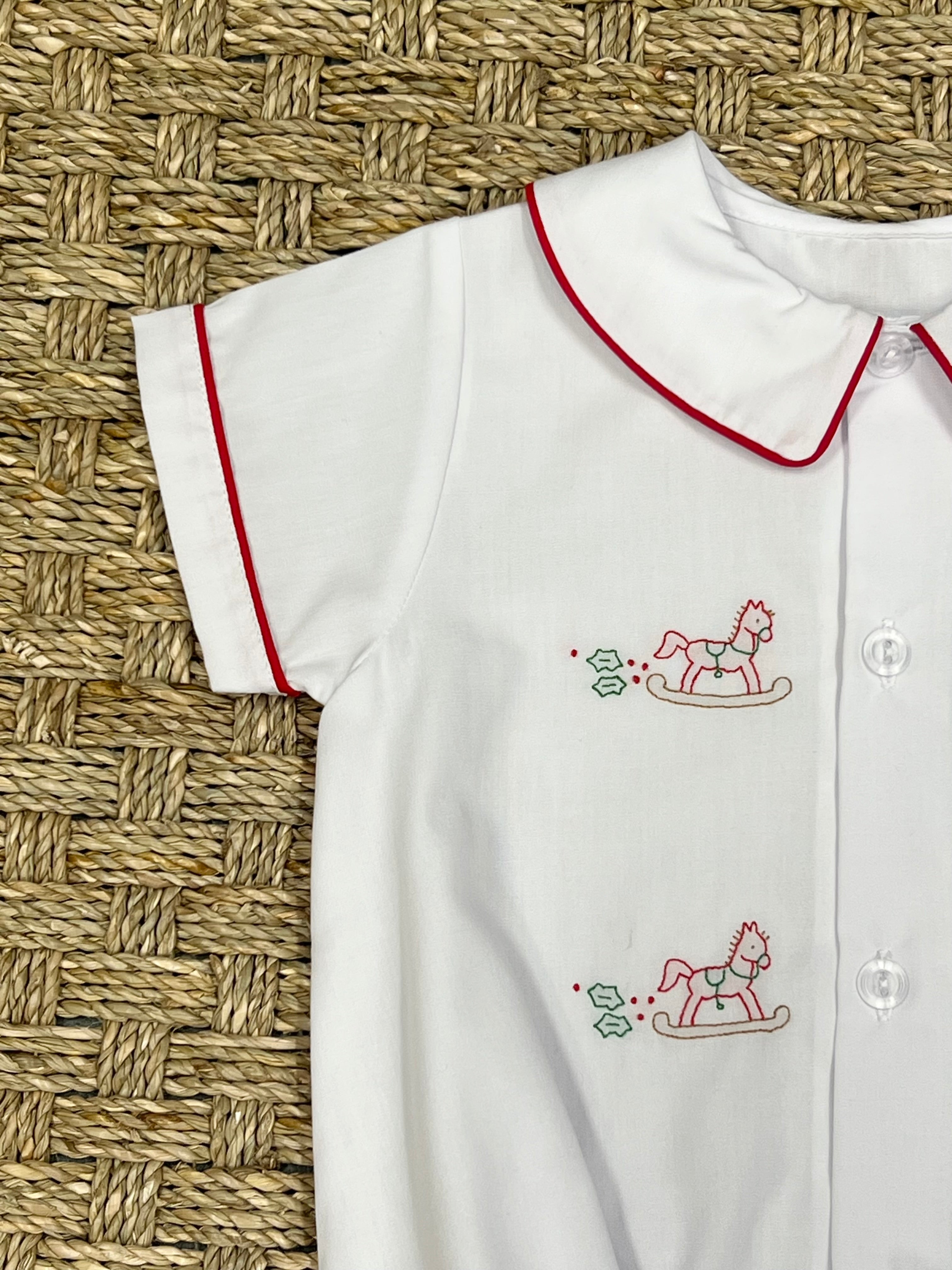 Auraluz Bubble with Red Christmas Horse Embroidery