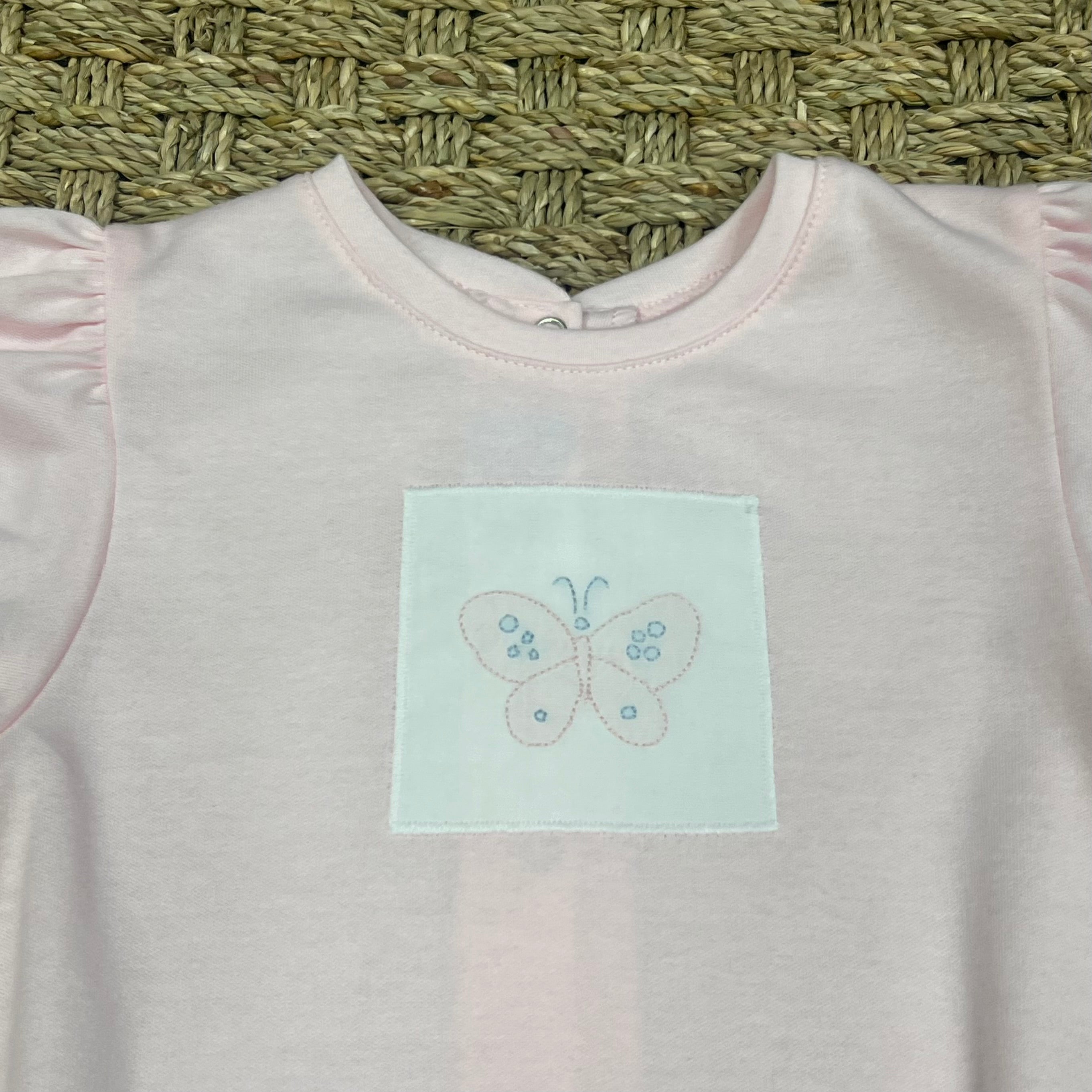 Auraluz Pink Knit Bubble with Butterfly Embroidery