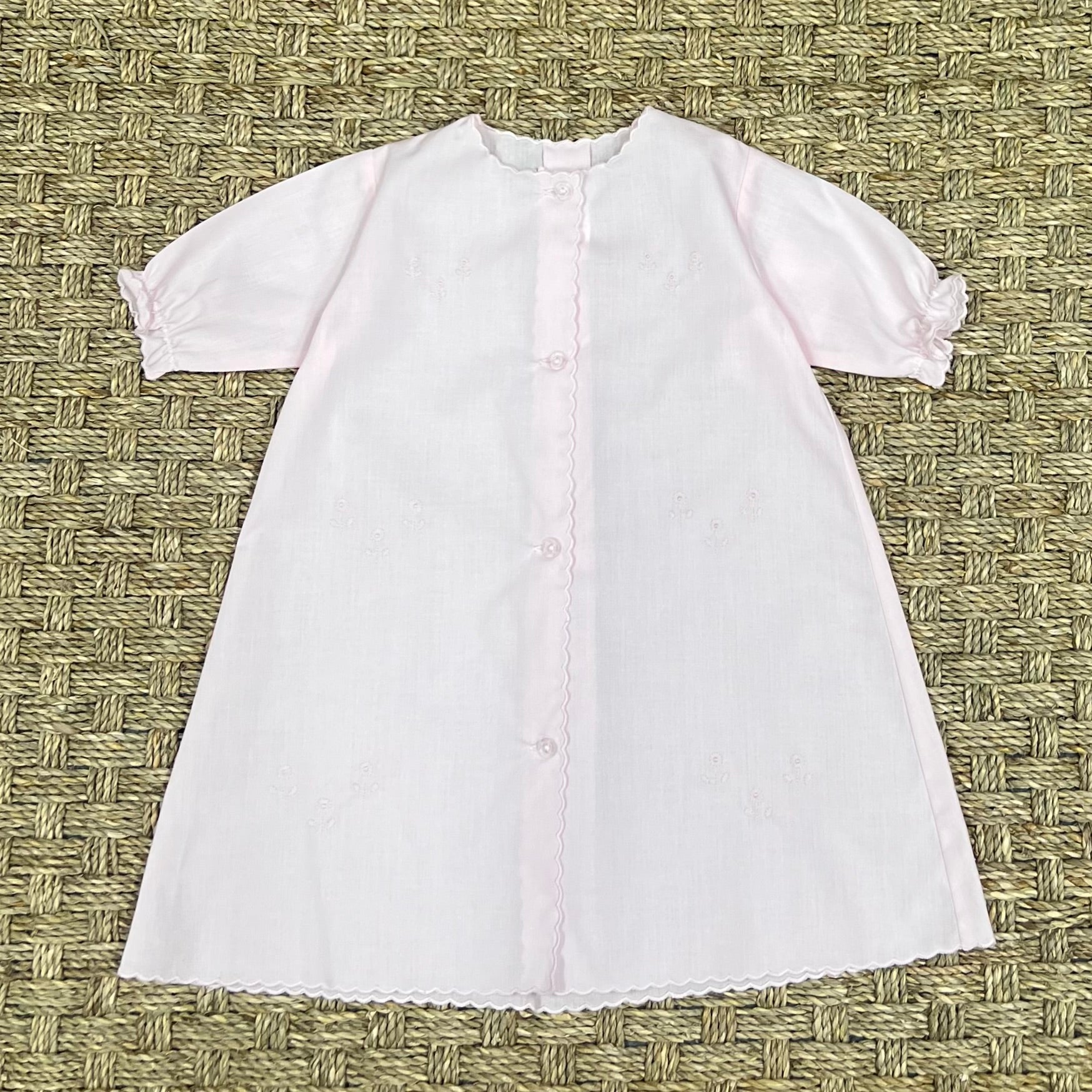 Auraluz Pink Daygown with Tiny Flower Embroidery