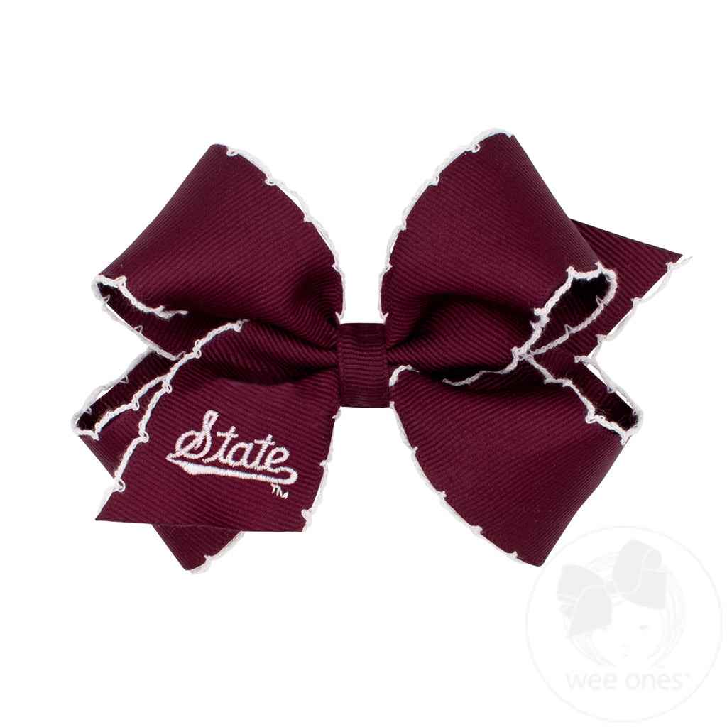 Wee Ones Medium Grosgrain Moonstitch Collegiate Bow