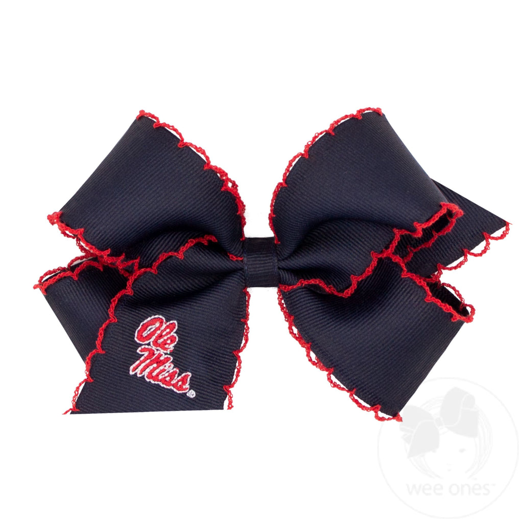 Wee Ones Medium Grosgrain Moonstitch Collegiate Bow