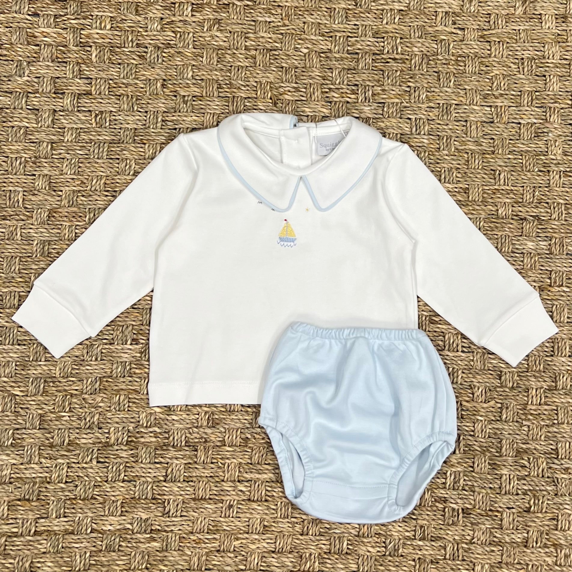 Squiggles Sailboat & Seagulls Bloomer Set