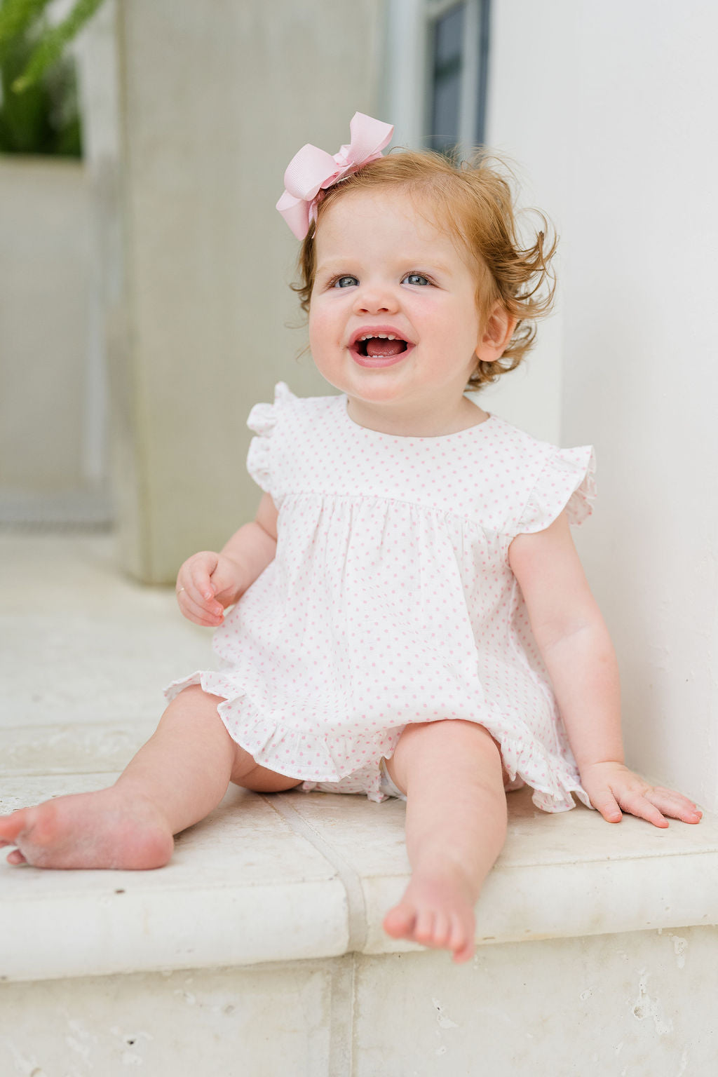 James & Lottie Natalie Bloomer Set, Gauze Pink Dot