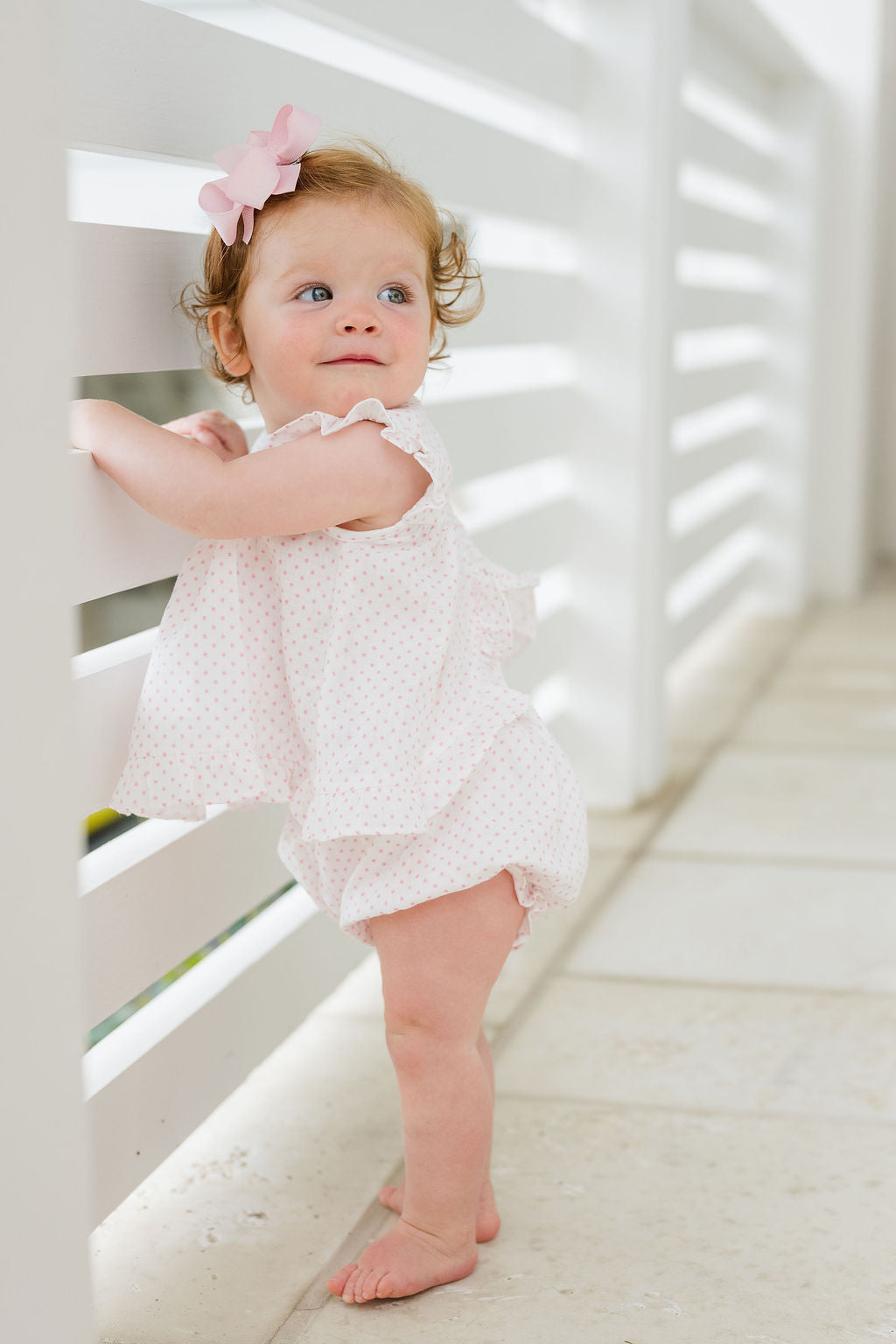 James & Lottie Natalie Bloomer Set, Gauze Pink Dot