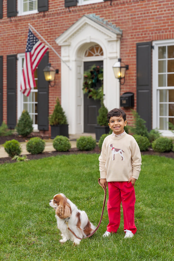 Beaufort Bonnet Isaac's Intarsia Sweater, Osprey Oatmeal Dog