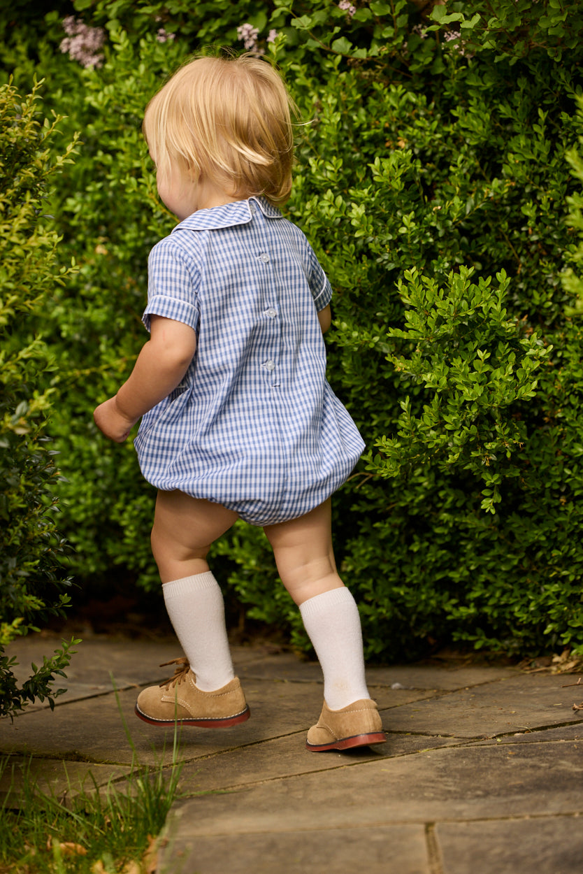 Little English Davant Bubble, Gray Blue Gingham