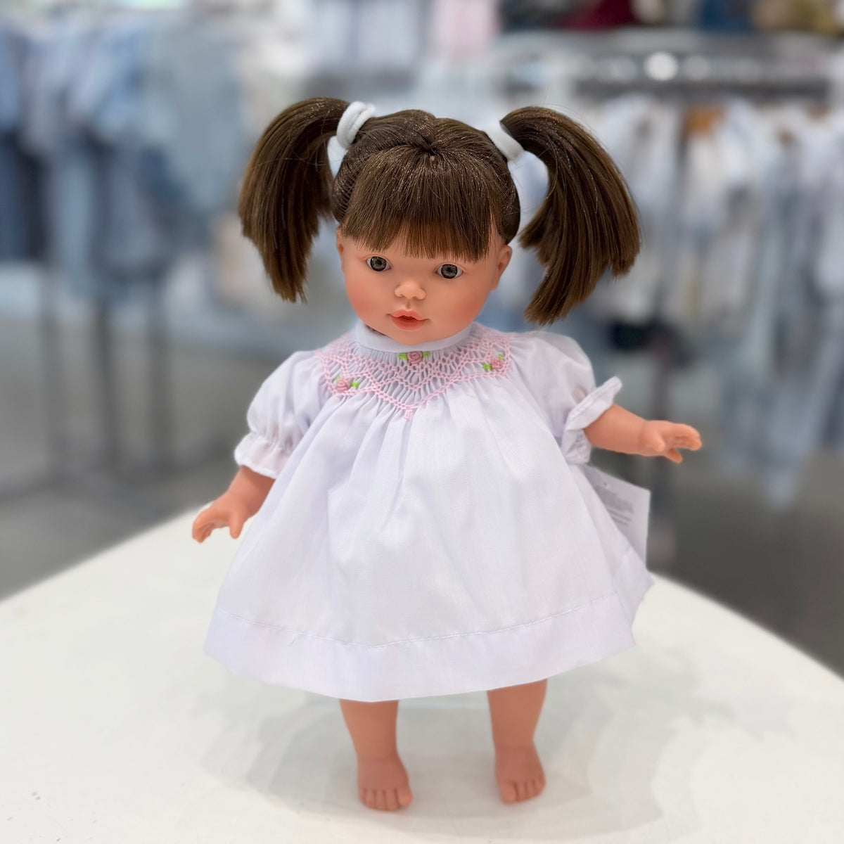 Rosalina Rose Brunette Doll with White Roselle Bishop