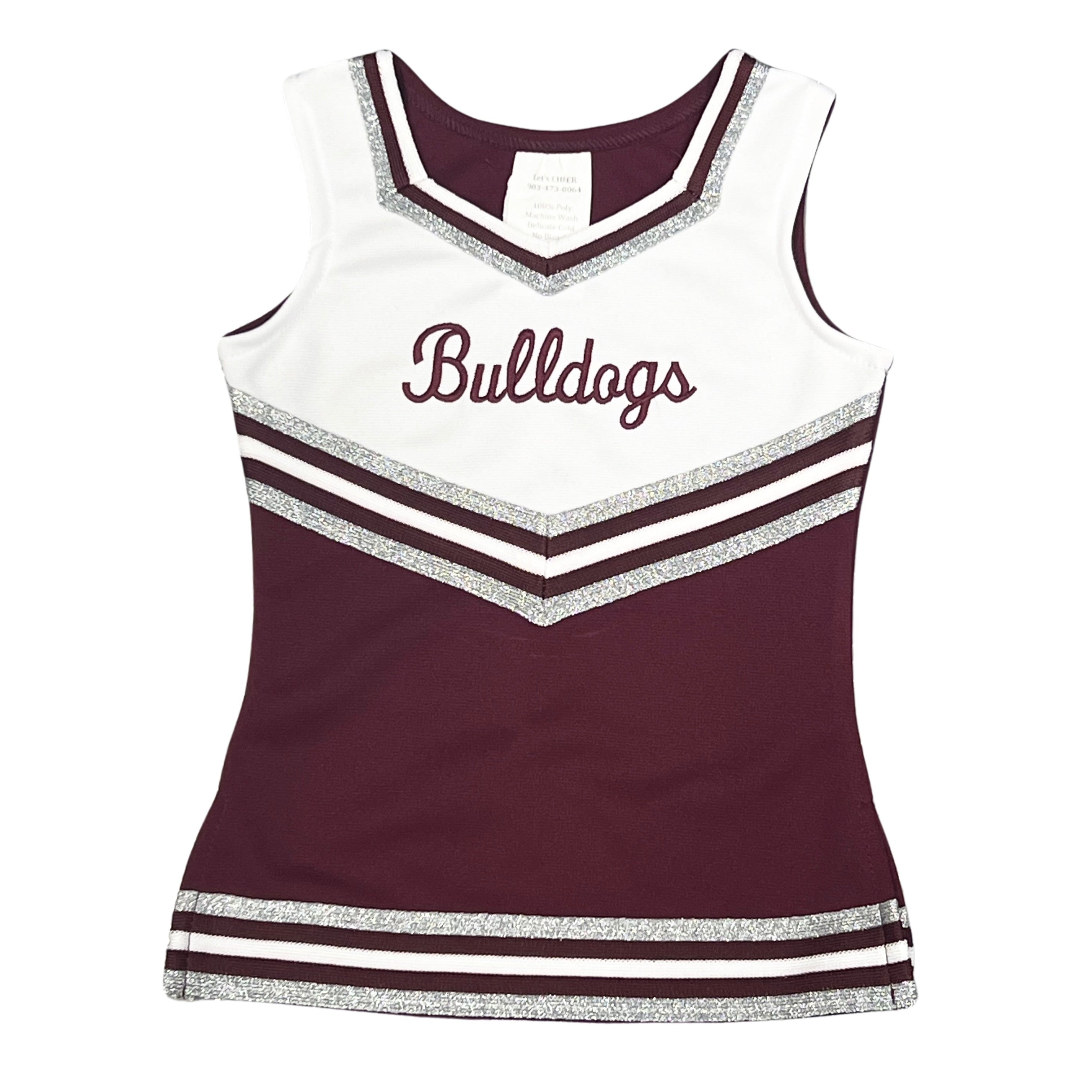 Let's Cheer Maroon Bulldogs Cheerleader Dress Uniform