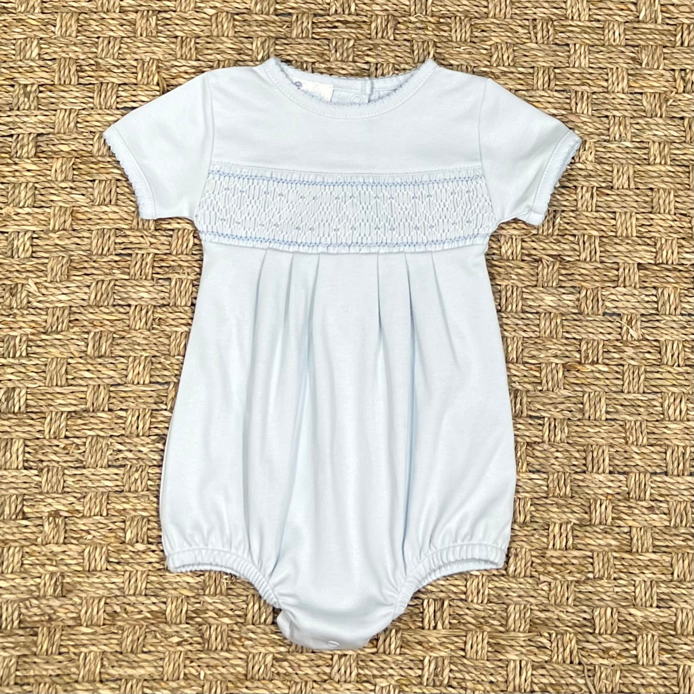 Magnolia Baby Pink & Blue Smocked Bubble, Blue