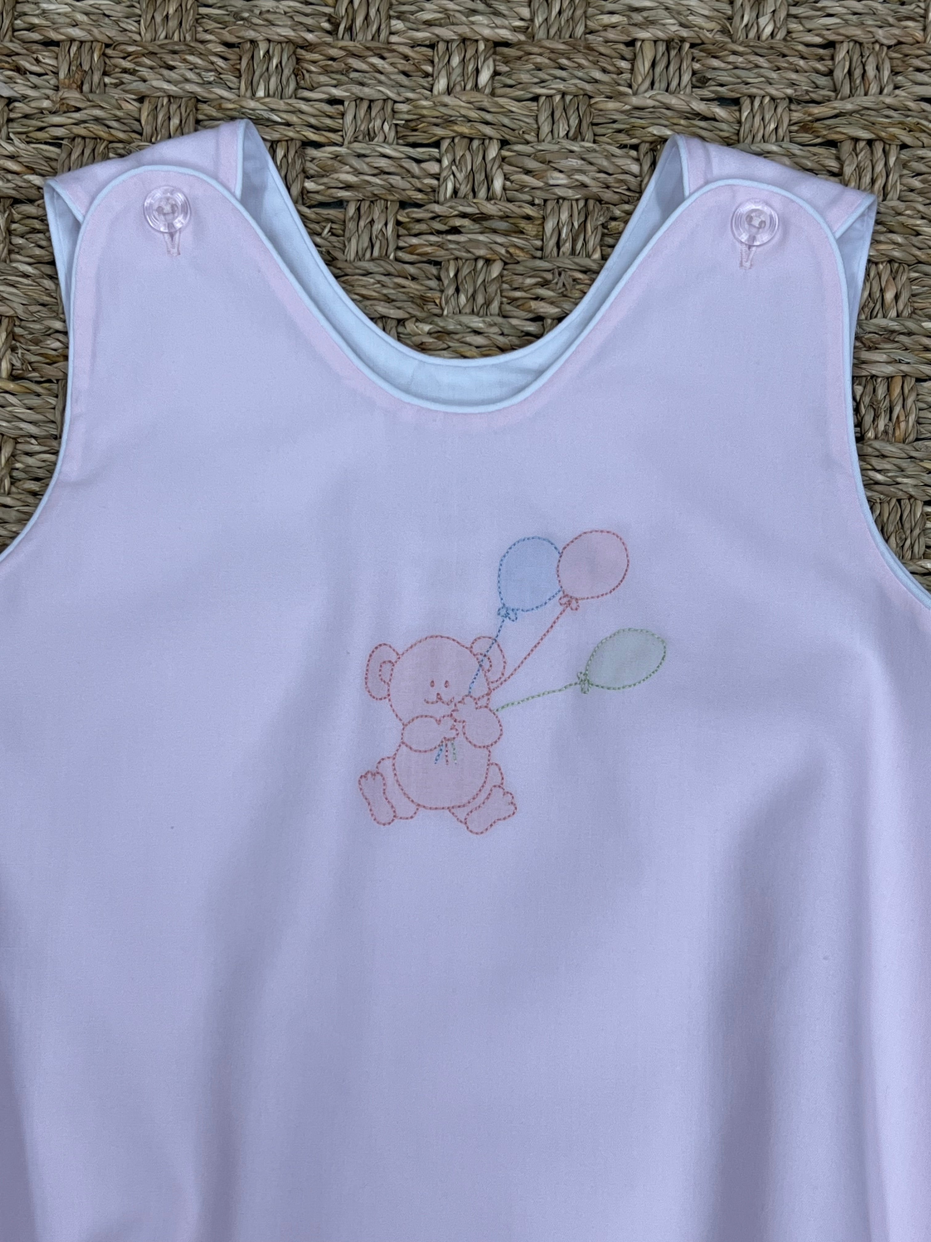 Auraluz Pink Sleeveless Bubble with Teddy Balloon Embroidery