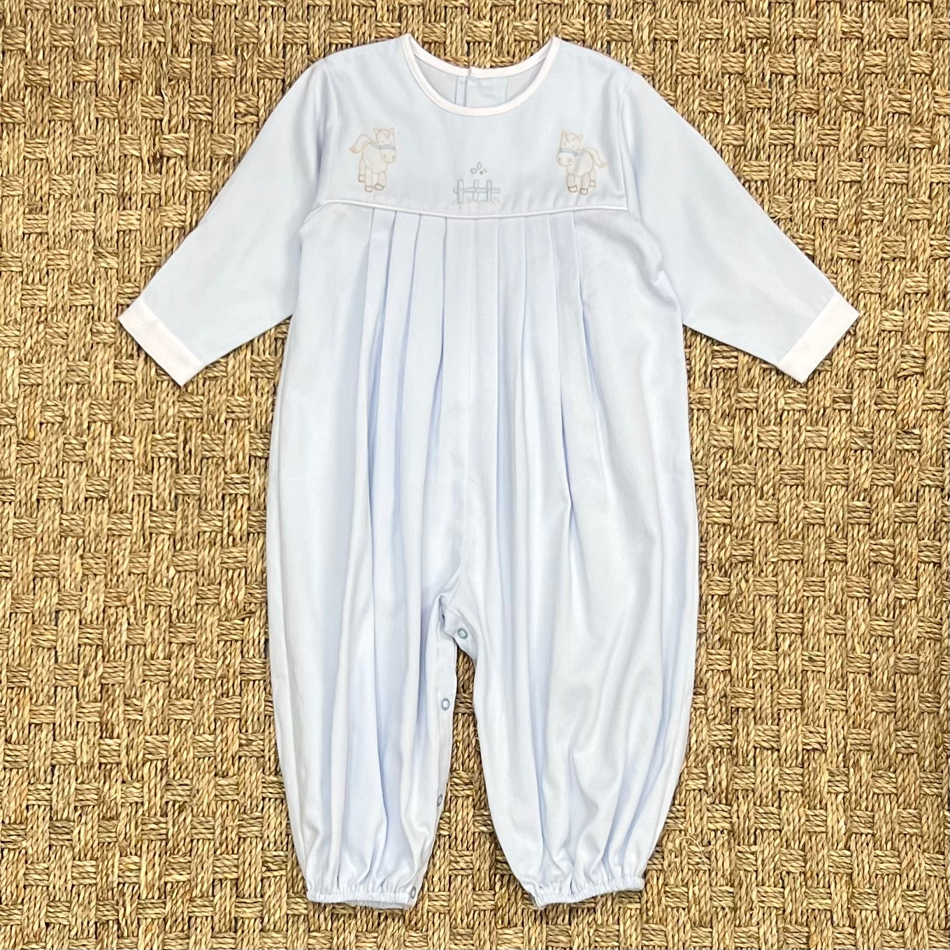 Auraluz Blue Pique Longall with Horse Embroidery