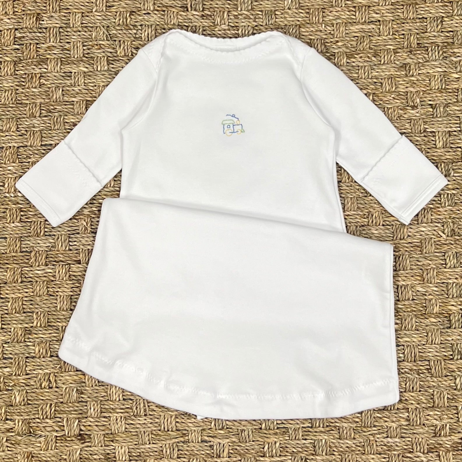 JJ Gown White Gown with Train Embroidery