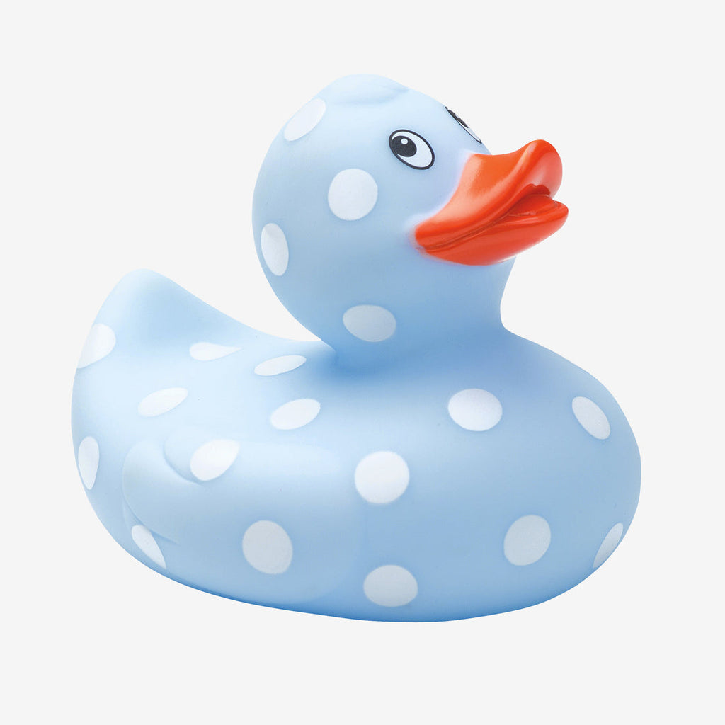 Elegant Baby Blue Polka Dot Rubber Duckie
