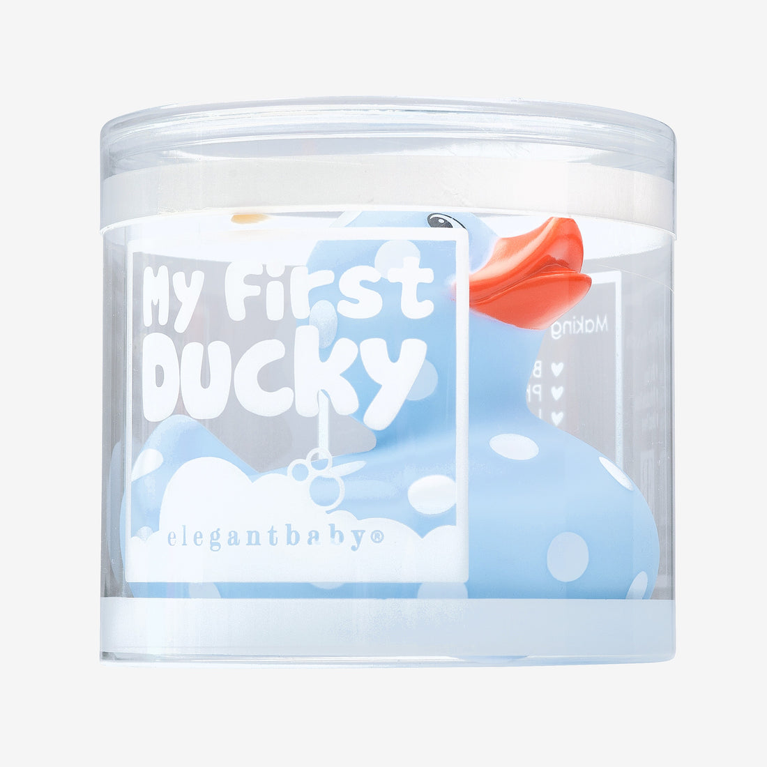 Elegant Baby Blue Polka Dot Rubber Duckie