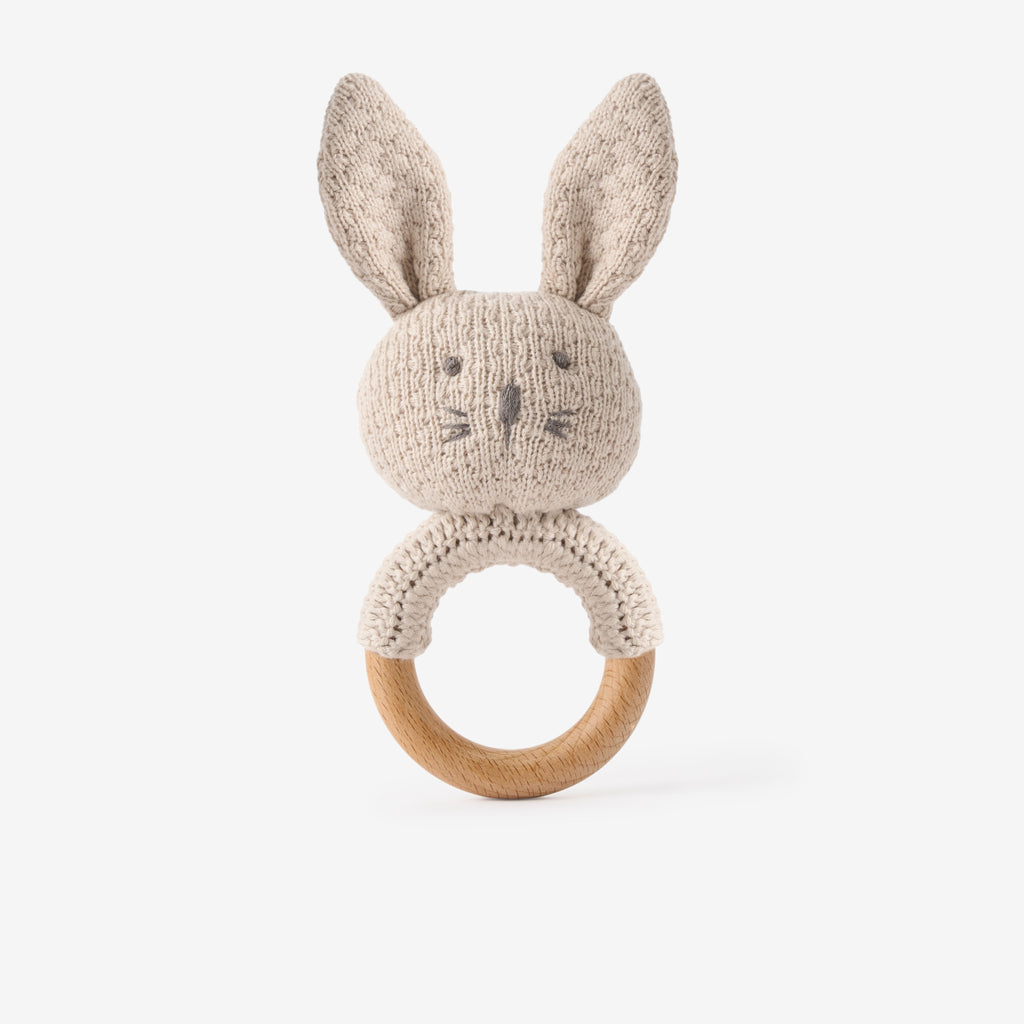 Elegant Baby Knit Bunny Rattles